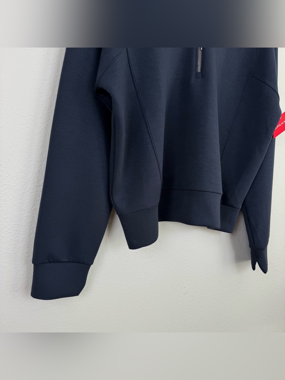 SPANX Softstreme AirEssentials Half Zip Pullover Sweatshirt Women’s L Navy NWT - Picture 4 of 13